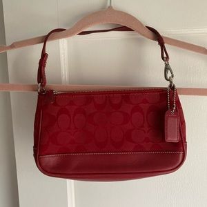 Red monogrammed Coach mini